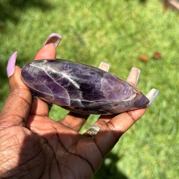 Dream Amethyst & Mexican Agate Heart w/Skeleton surprise! - Picture 4 of 9